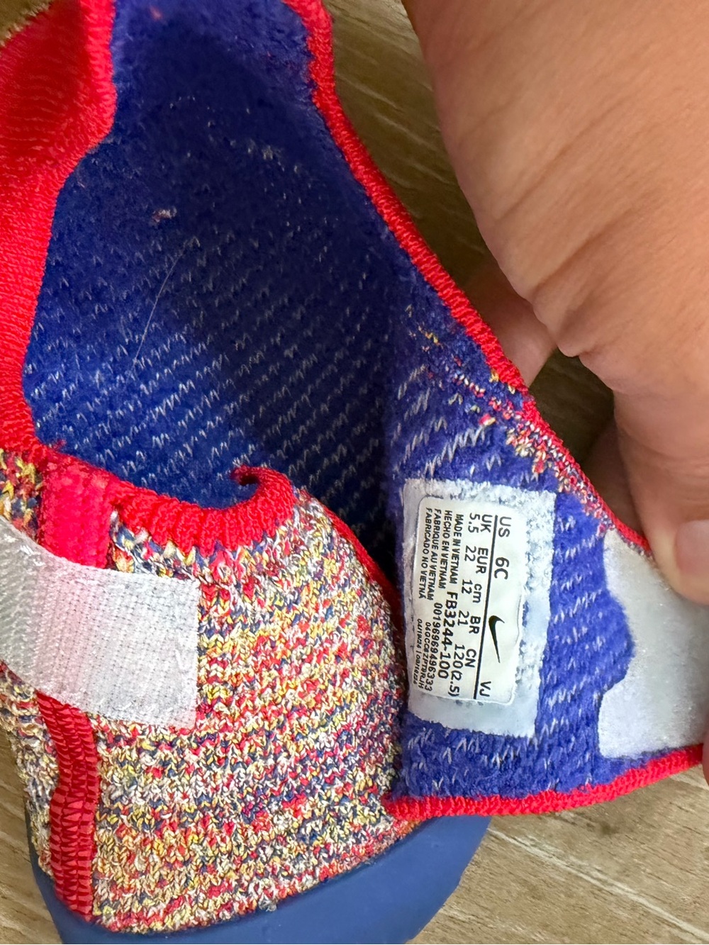 Nike Swoosh 1 Multicolor Knit Sneakers - Blue & Red Detailing toddler size  6 - Picture 2 of 7
